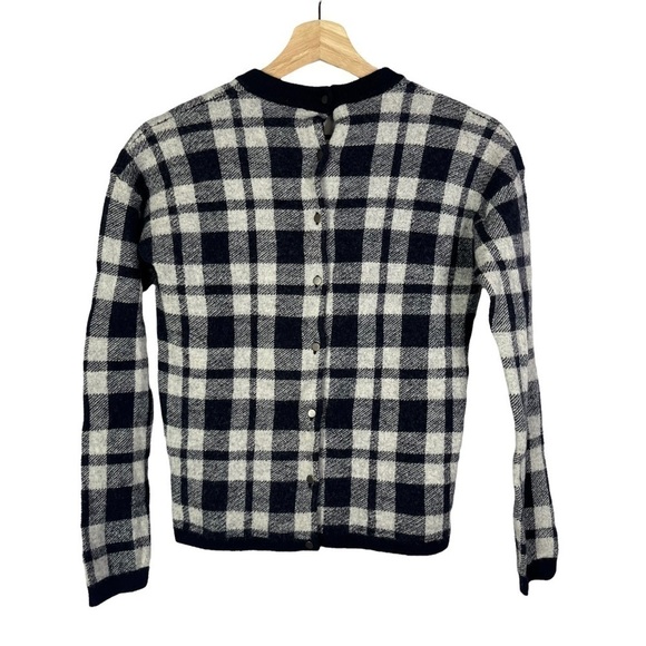 Madewell Plaid Button Back Knit Sweater XS - Picture 5 of 8